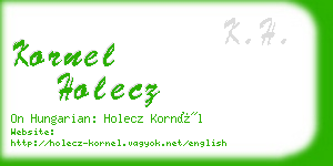 kornel holecz business card